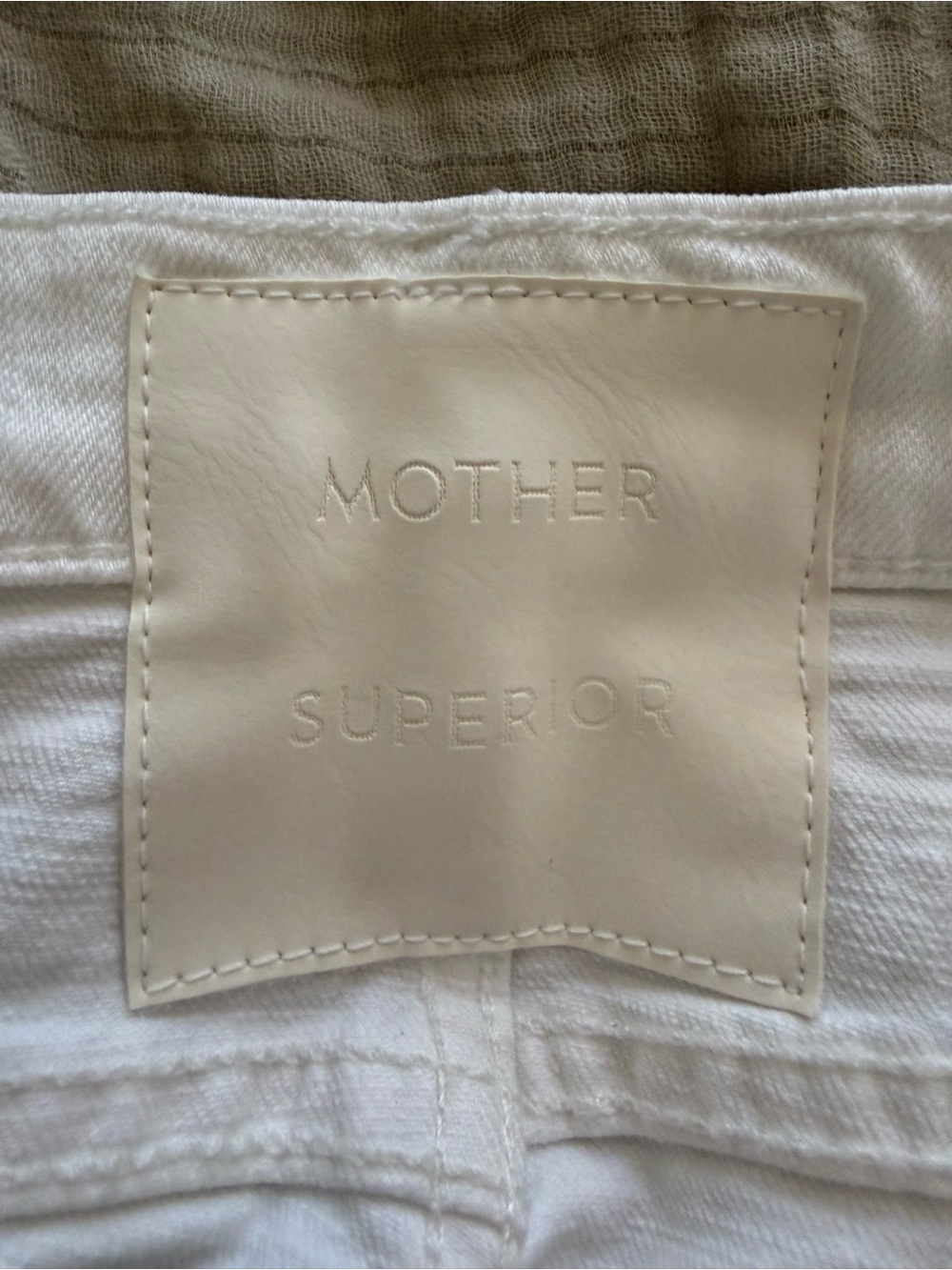 MOTHER White Denim Jeans with Copper Rivets - Picture 5 of 6